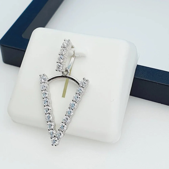 "925 Sterling Silver Cubic Zirconia Initial Pendant, UU1P6A6188 - Picture 2 of 9
